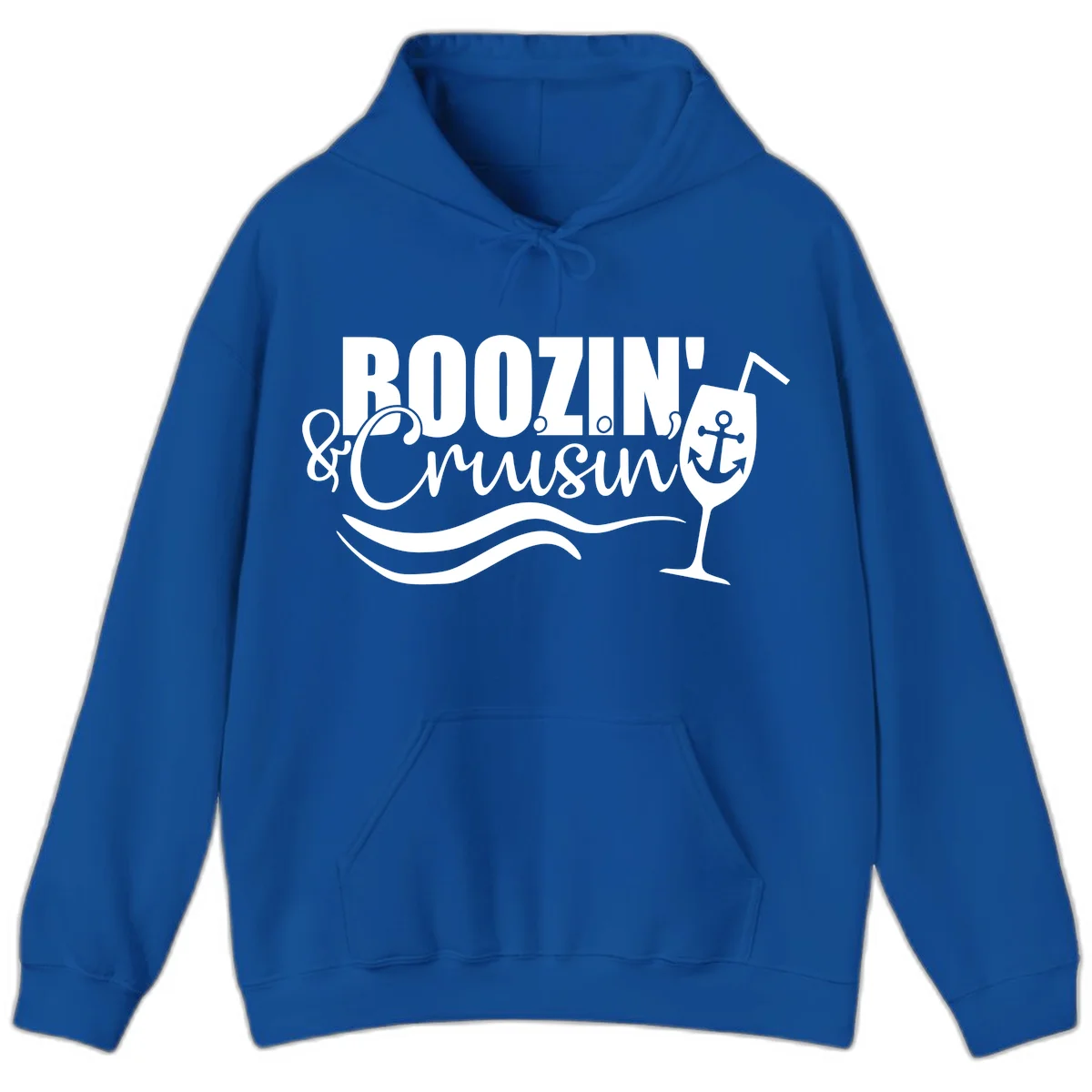 Boozin' & Cruising Nautical Design Hoodie in Royal