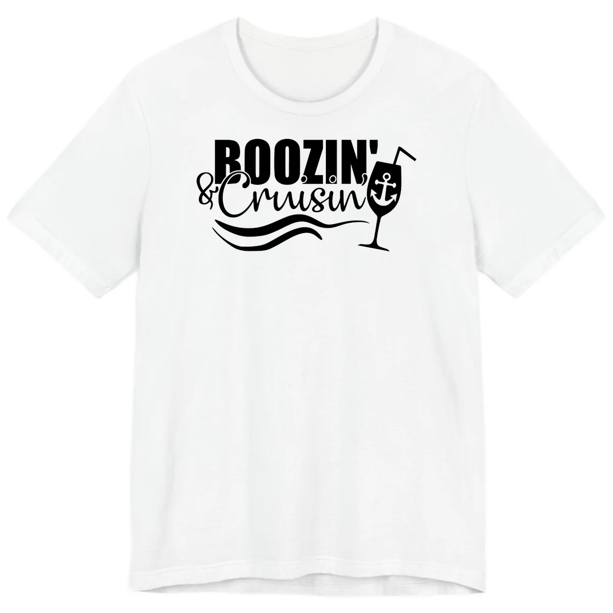 Boozin' & Cruising Nautical Design Premium T-Shirt in White