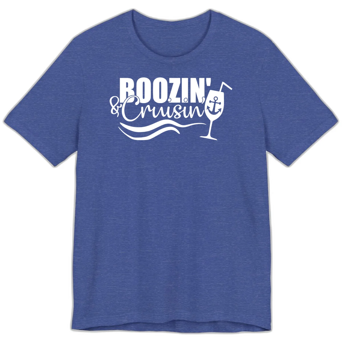 Boozin' & Cruising Nautical Design Premium T-Shirt in Heather True Royal
