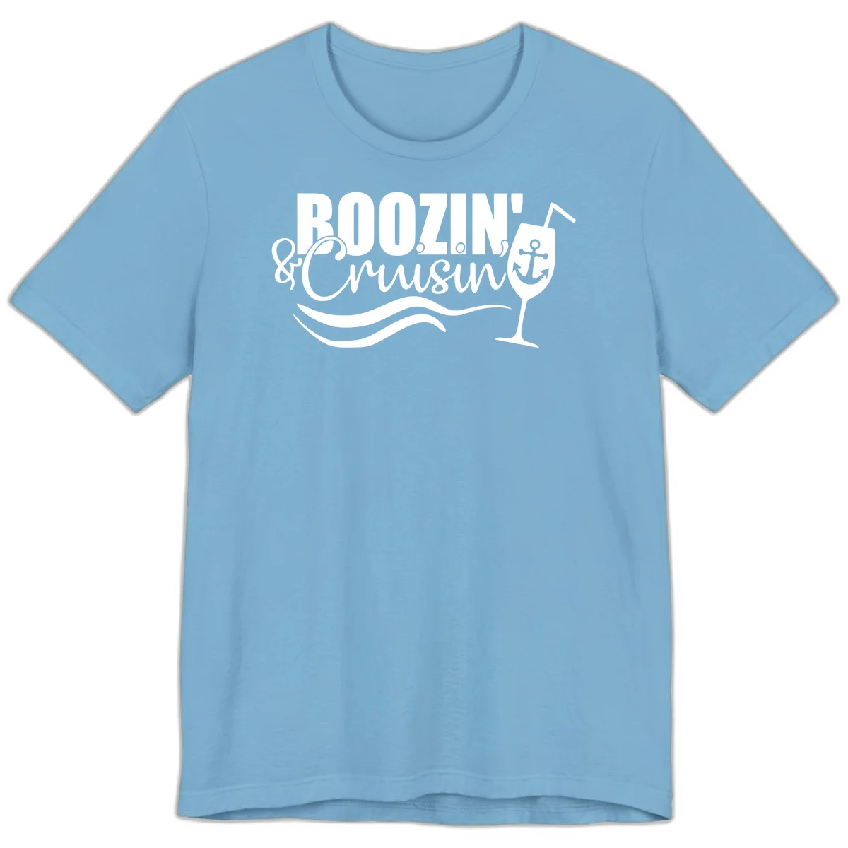 Boozin' & Cruising Nautical Design Premium T-Shirt in Ocean Blue