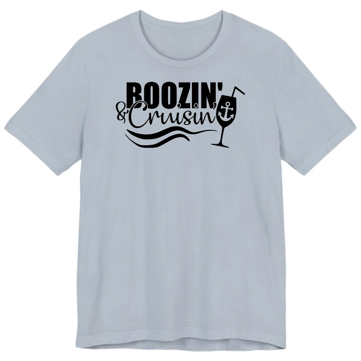 Boozin' & Cruising Nautical Design Premium T-Shirt in Light Blue