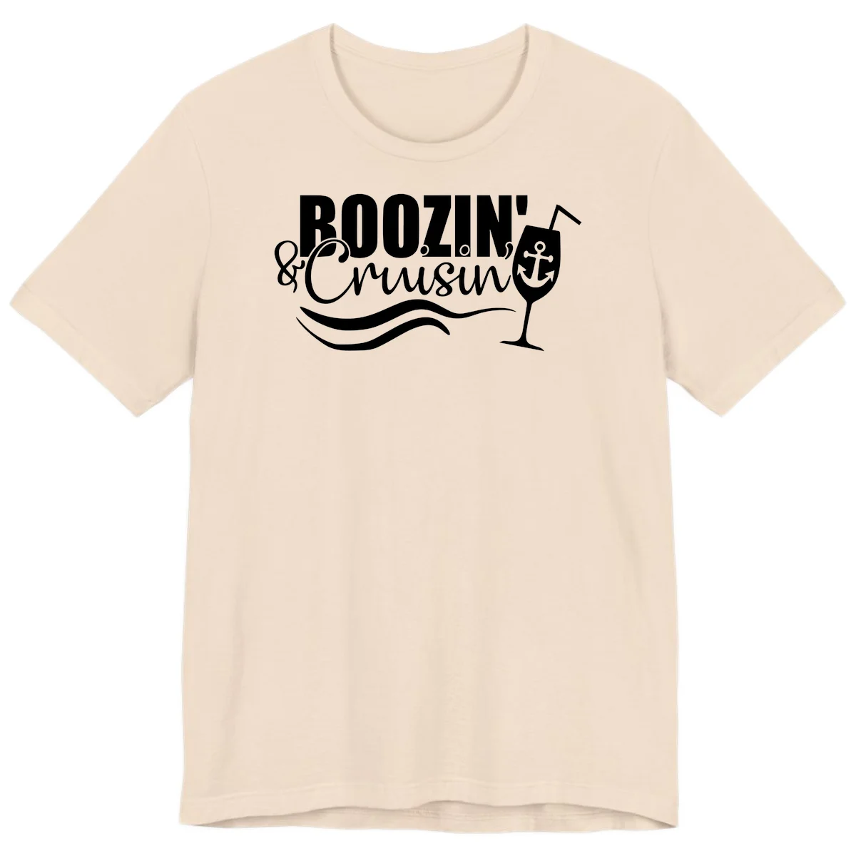Boozin' & Cruising Nautical Design Premium T-Shirt in Soft Cream