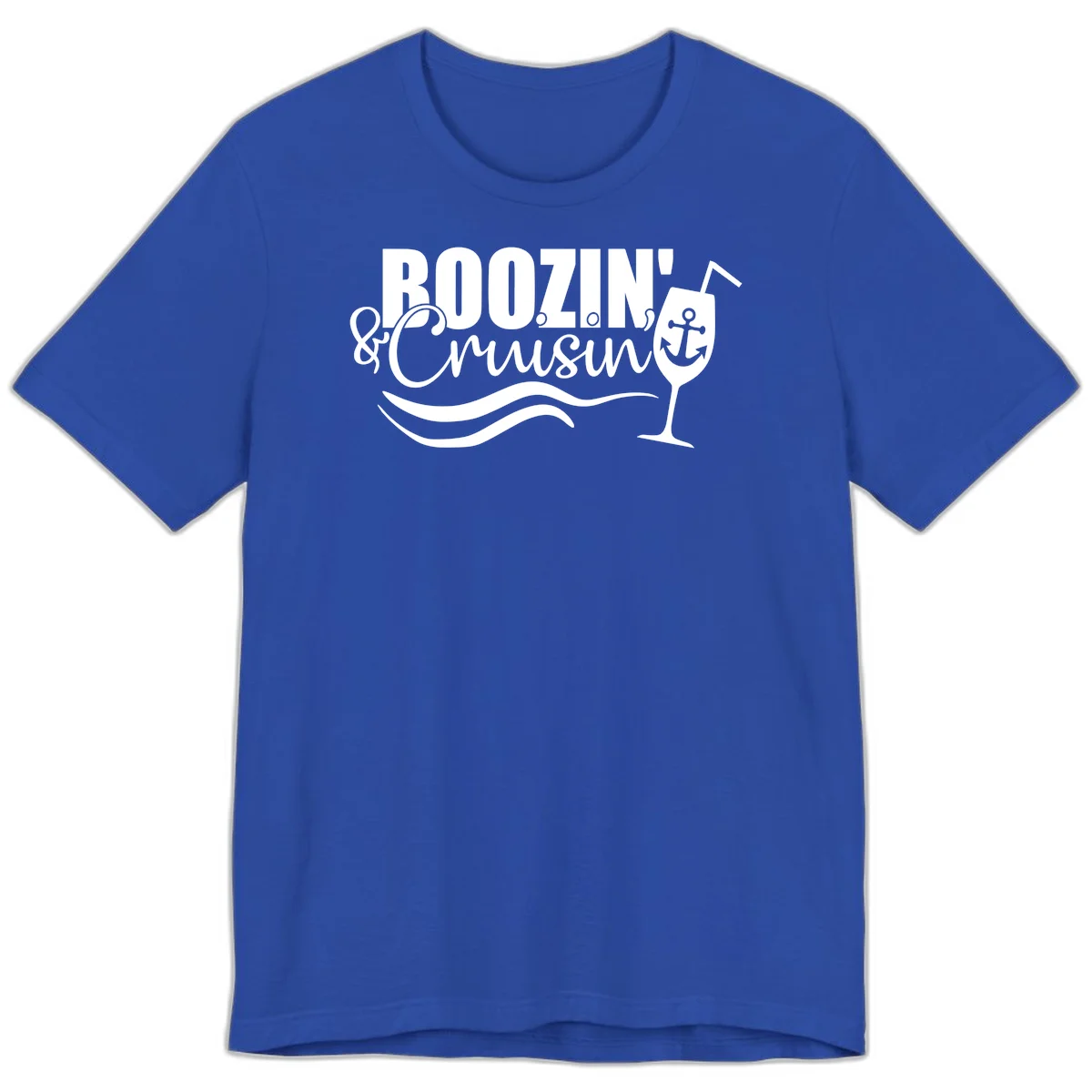 Boozin' & Cruising Nautical Design Premium T-Shirt in True Royal