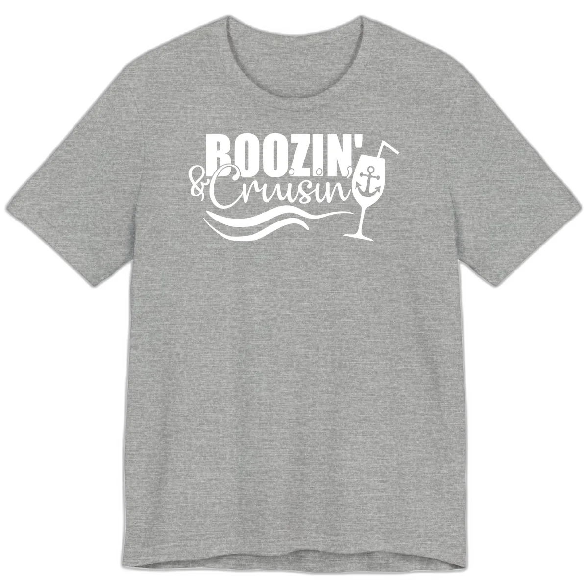 Boozin' & Cruising Nautical Design Premium T-Shirt in Athletic Heather