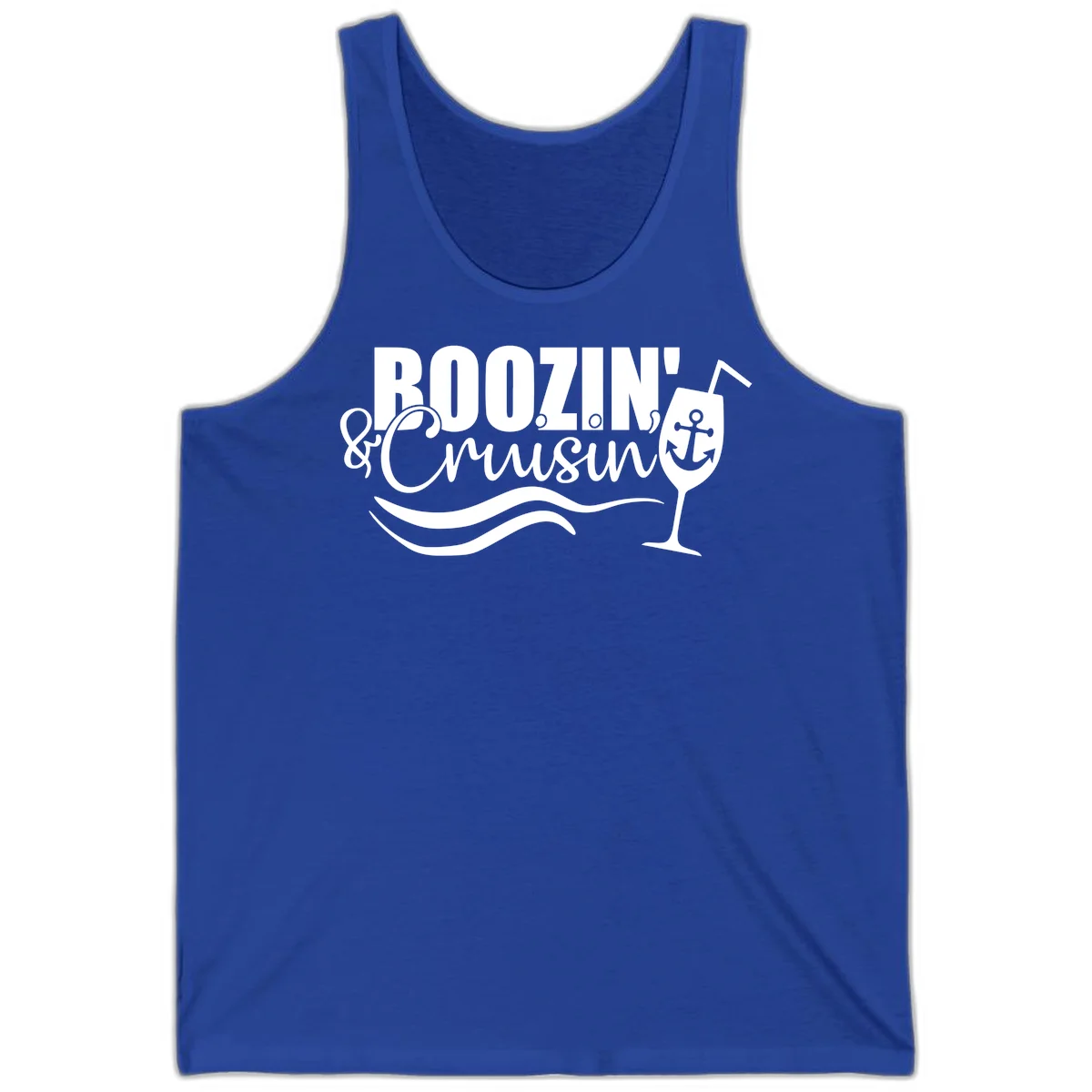 Boozin' & Cruising Nautical Design Tank in True Royal