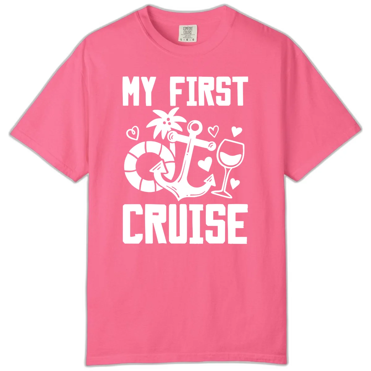 My First Cruise Comfort Color T-Shirt in Crunchberry