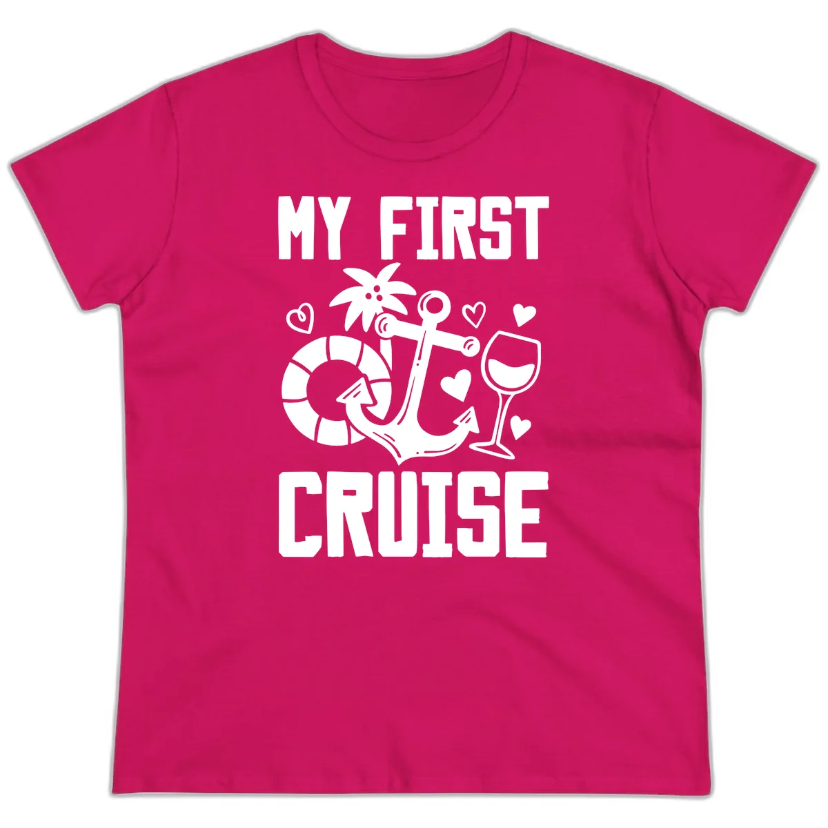 My First Cruise Ladies Tee in Heliconia