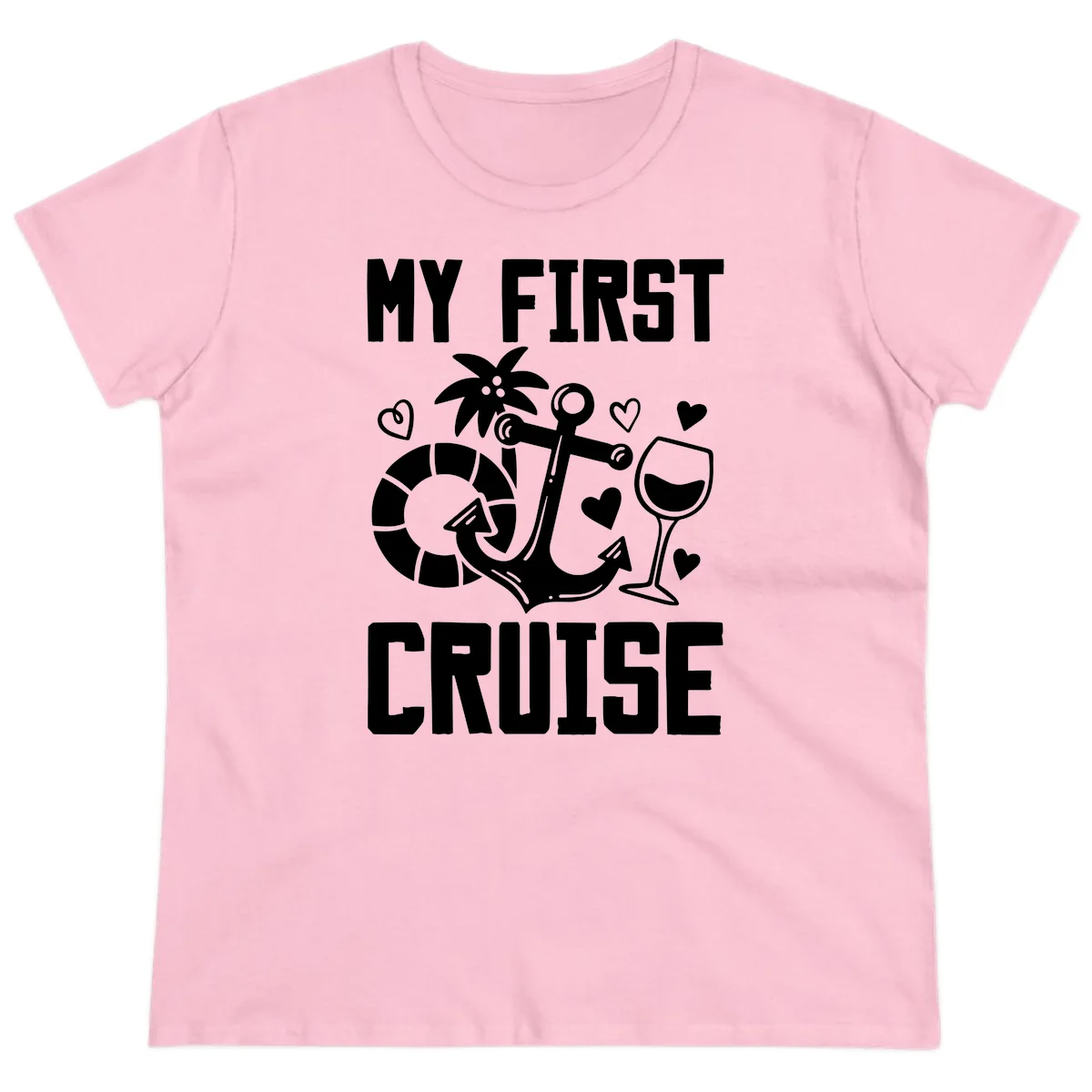 My First Cruise Ladies Tee in Light Pink