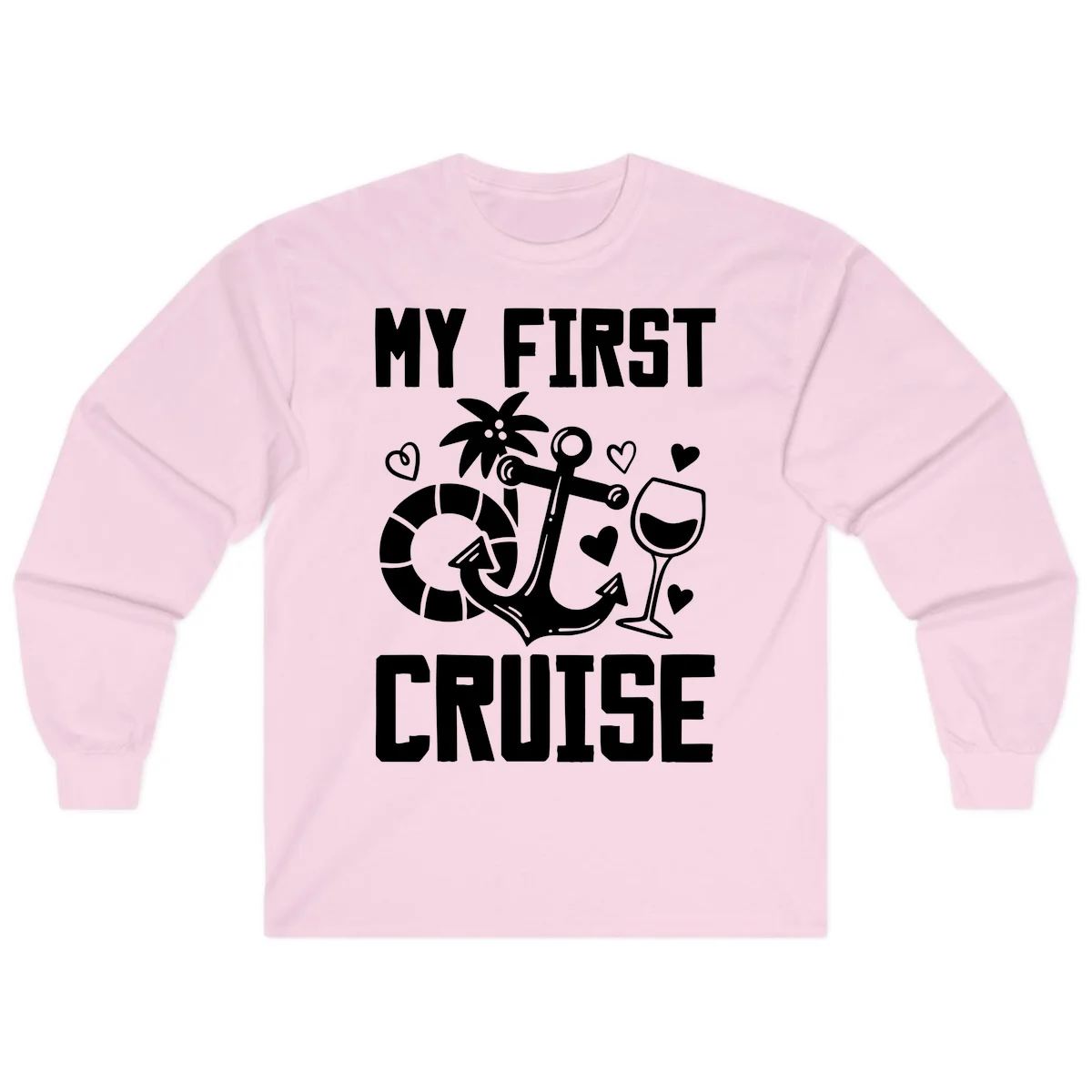 My First Cruise Long Sleeve Shirt in Light Pink