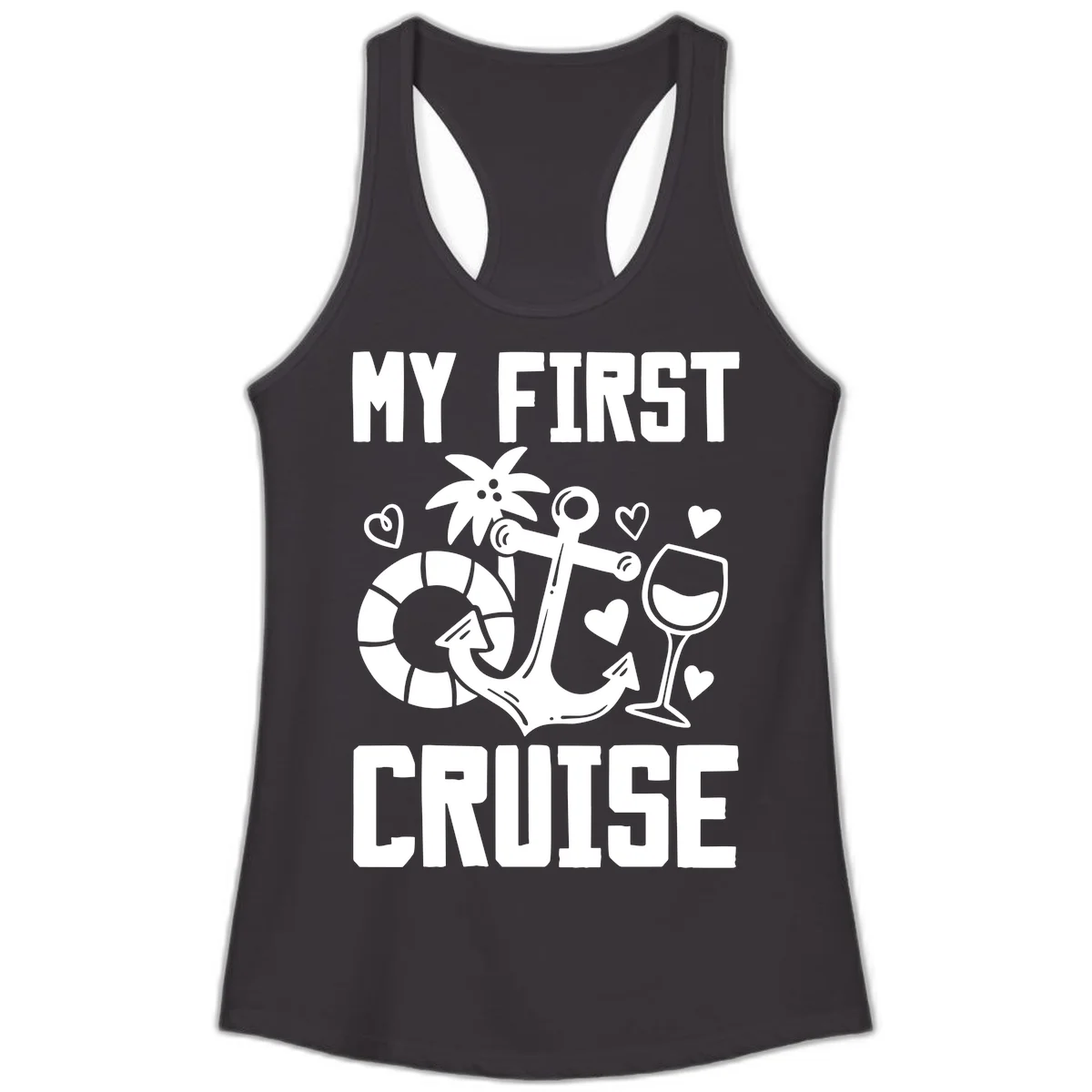 My First Cruise Ladies Tank in Black