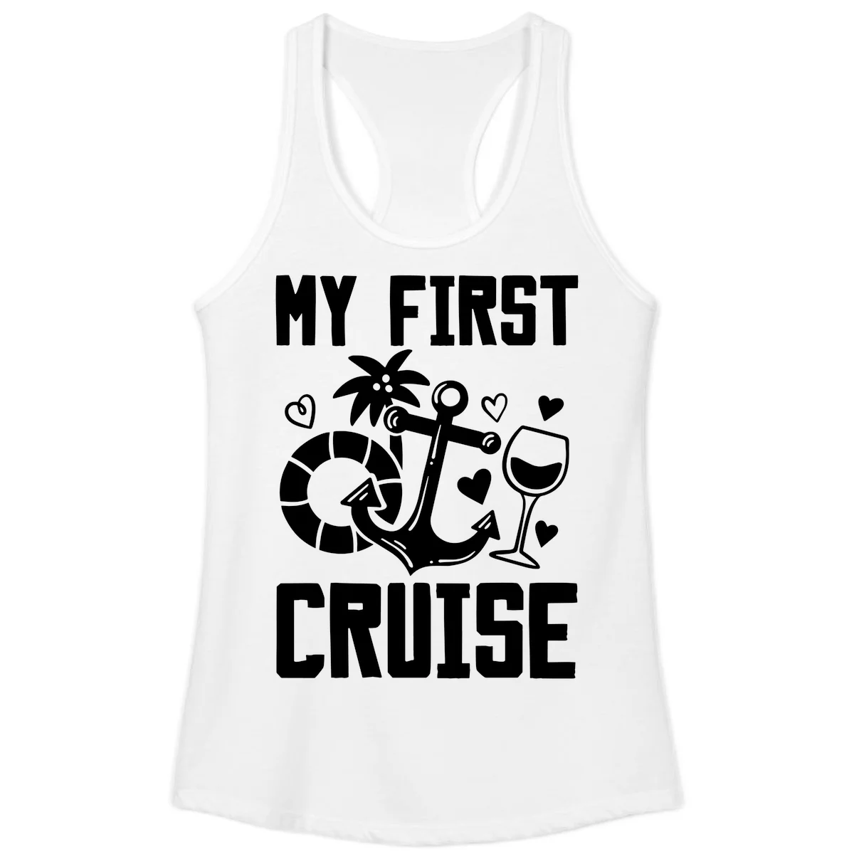 My First Cruise Ladies Tank in White