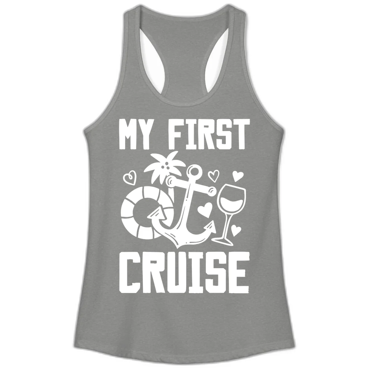 My First Cruise Ladies Tank in Heather Grey