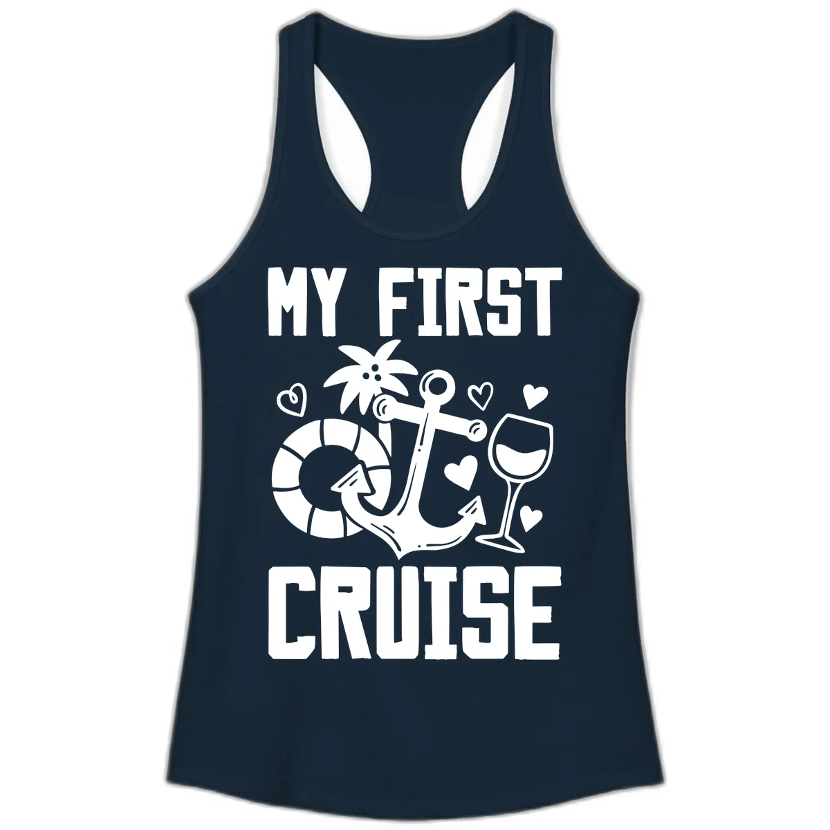 My First Cruise Ladies Tank in Solid Midnight Navy