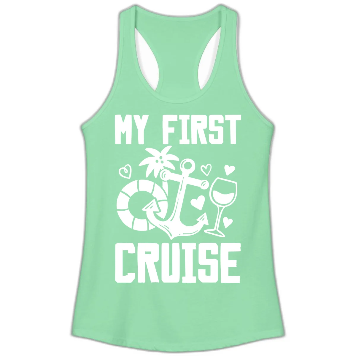 My First Cruise Ladies Tank in Solid Mint
