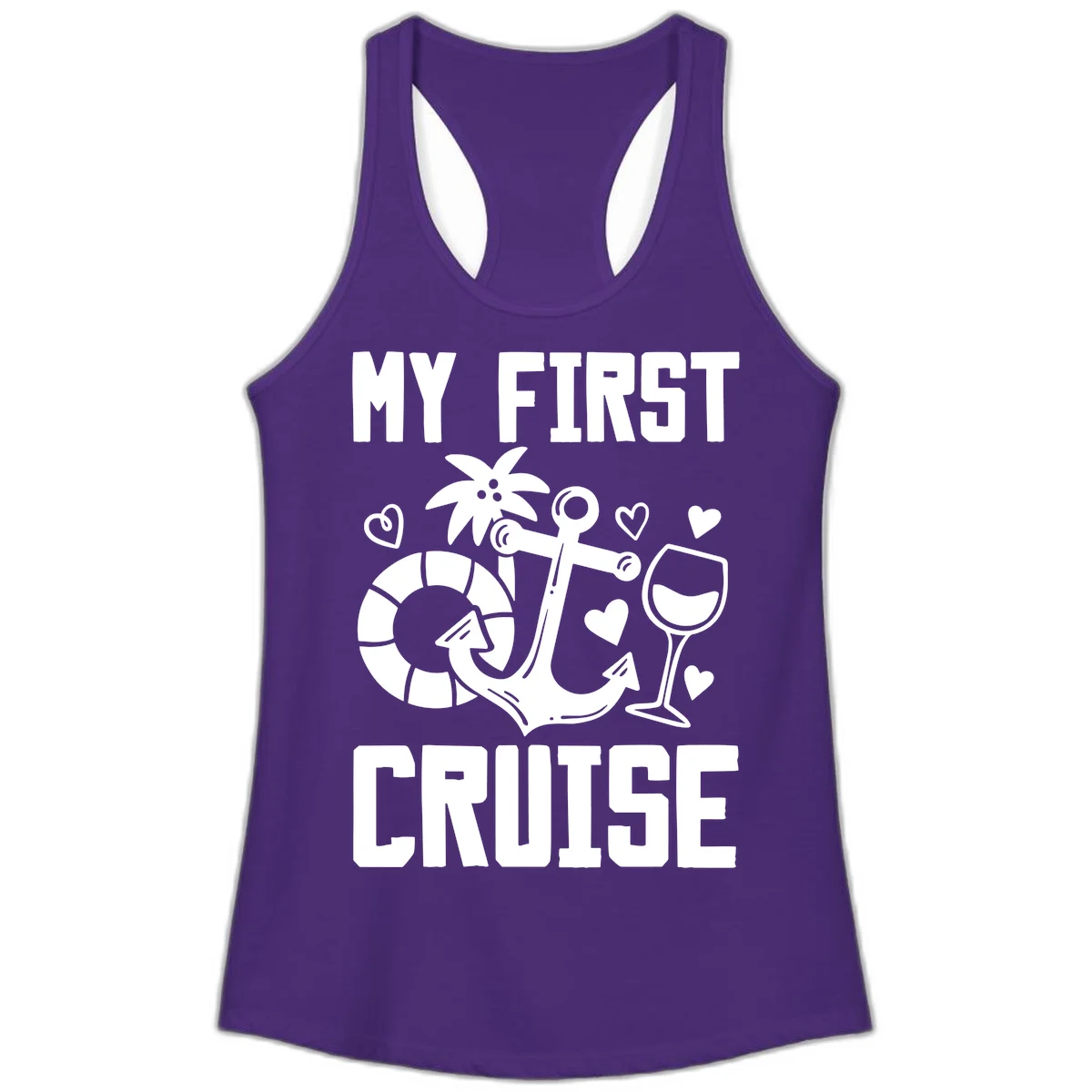 My First Cruise Ladies Tank in Solid Purple Rush