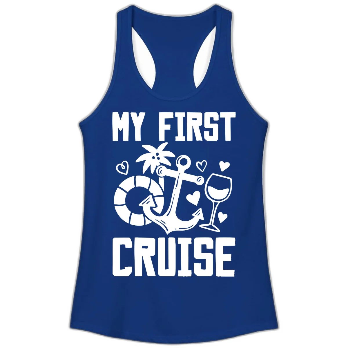 My First Cruise Ladies Tank in Solid Royal