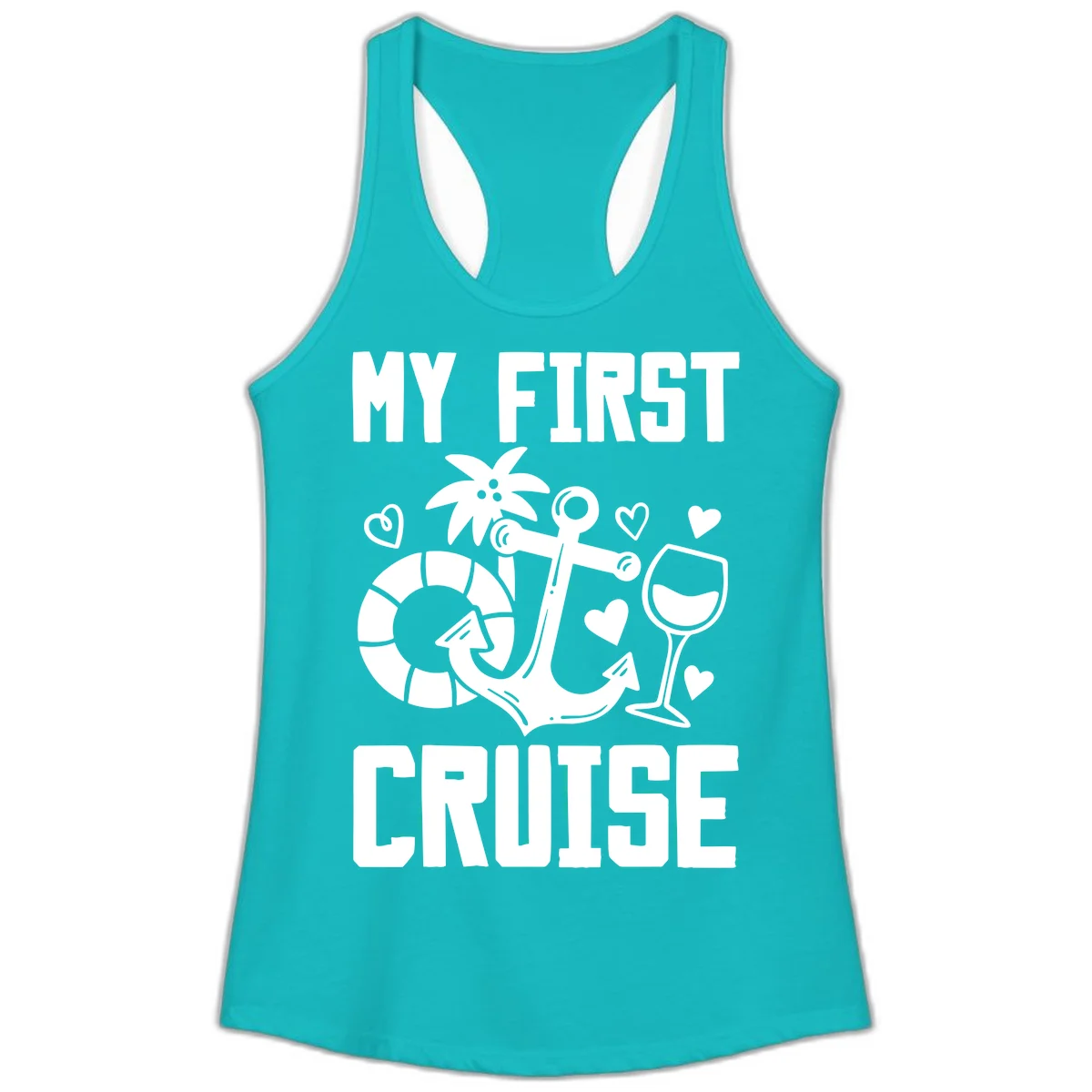 My First Cruise Ladies Tank in Tahiti Blue