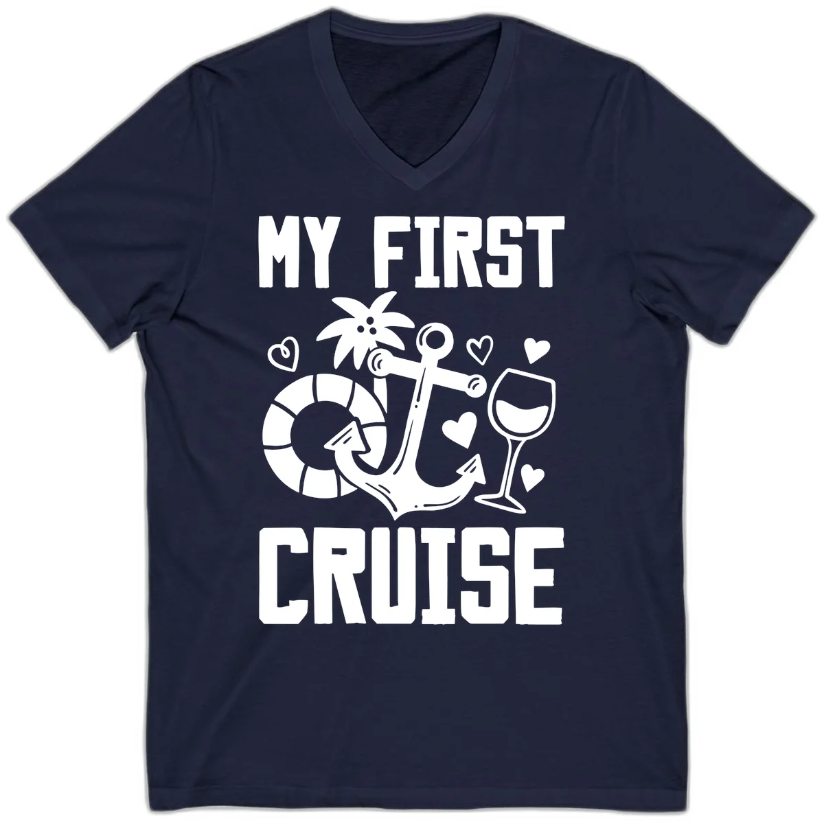My First Cruise V-Neck T-Shirt in Navy