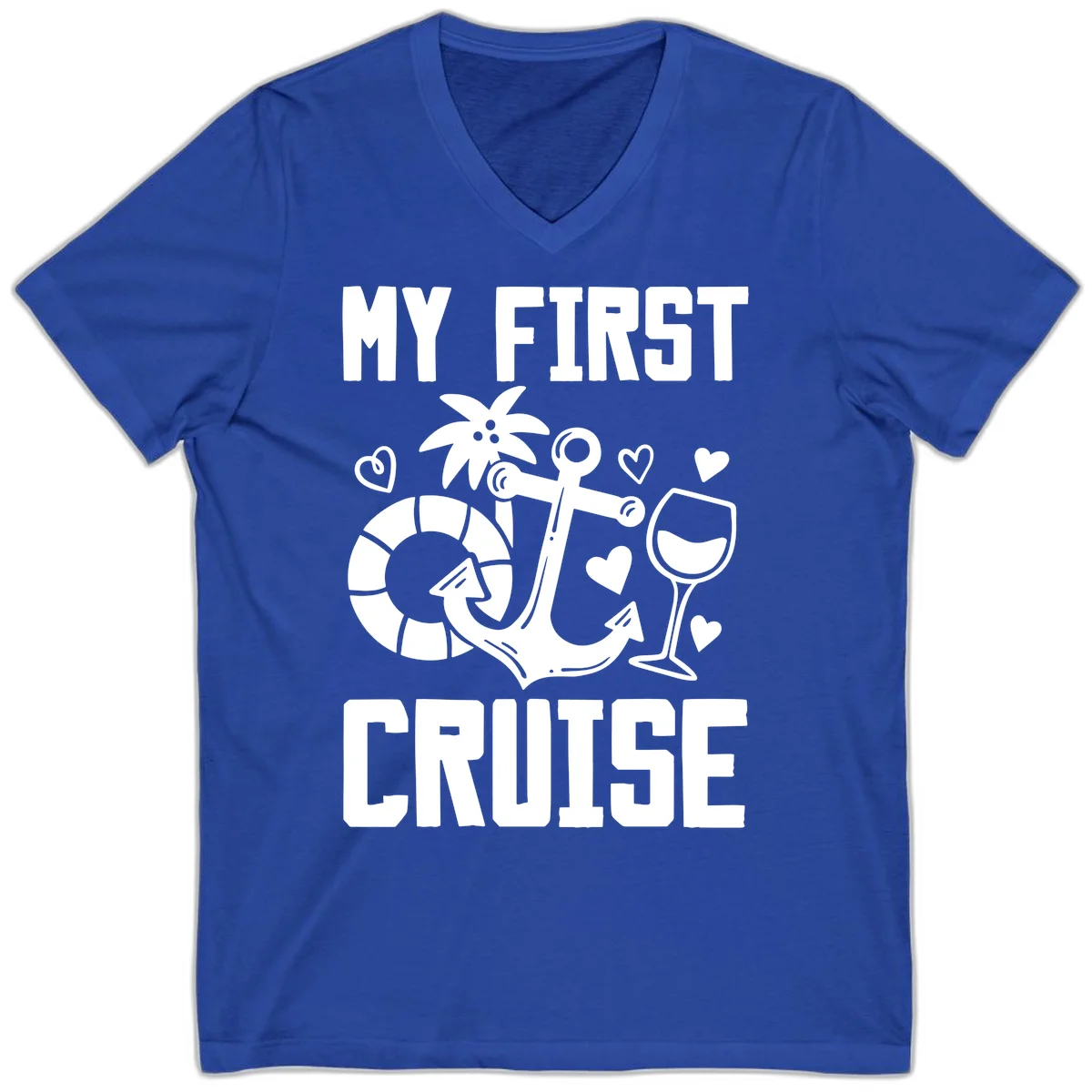 My First Cruise V-Neck T-Shirt in True Royal