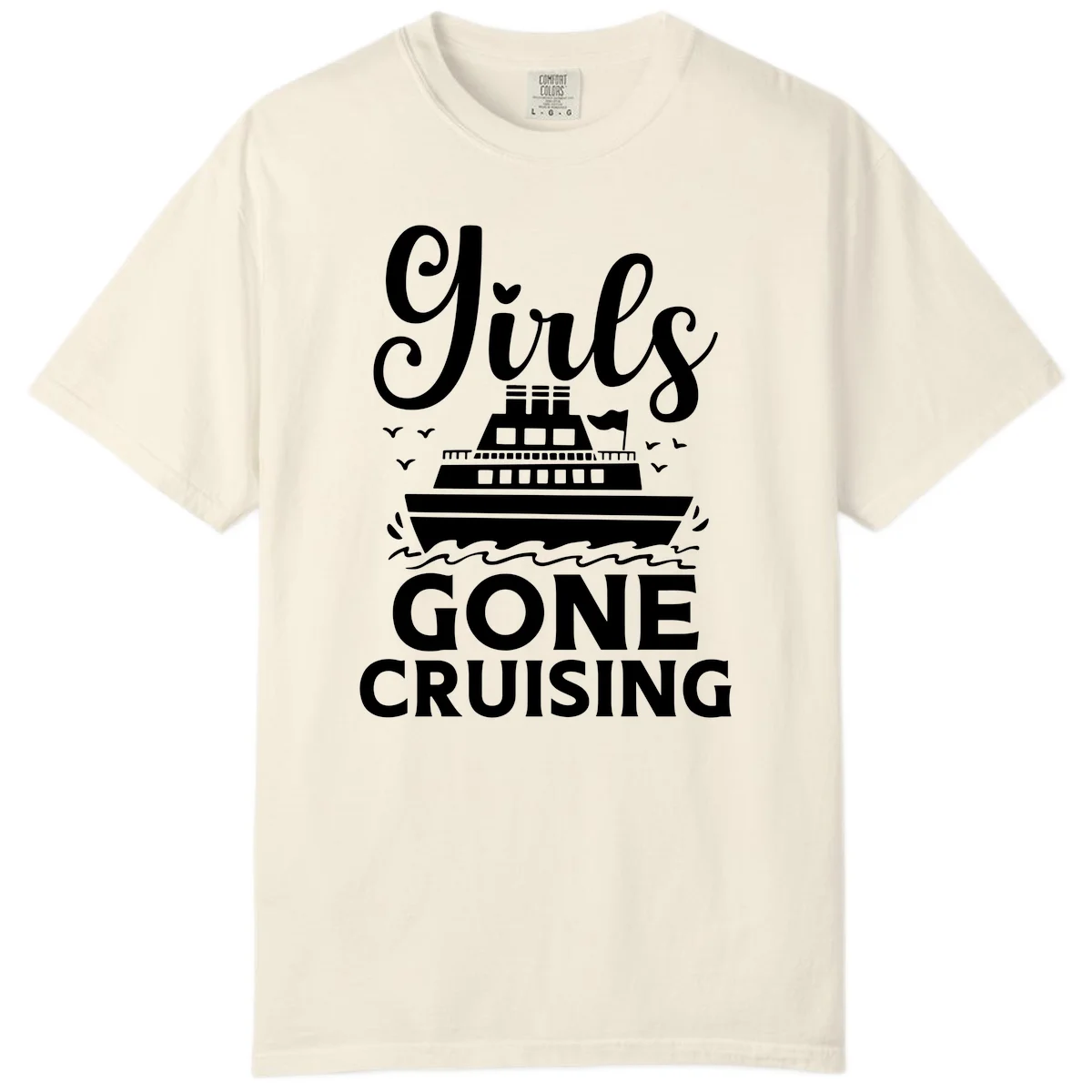 Ship All Gone Cruising Comfort Color Tee in Ivory