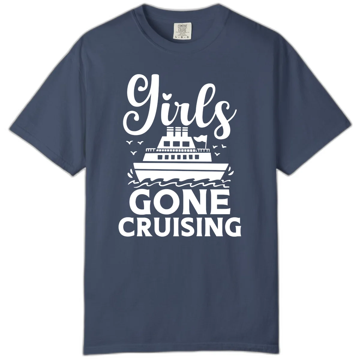 Ship All Gone Cruising Comfort Color Tee in Midnight