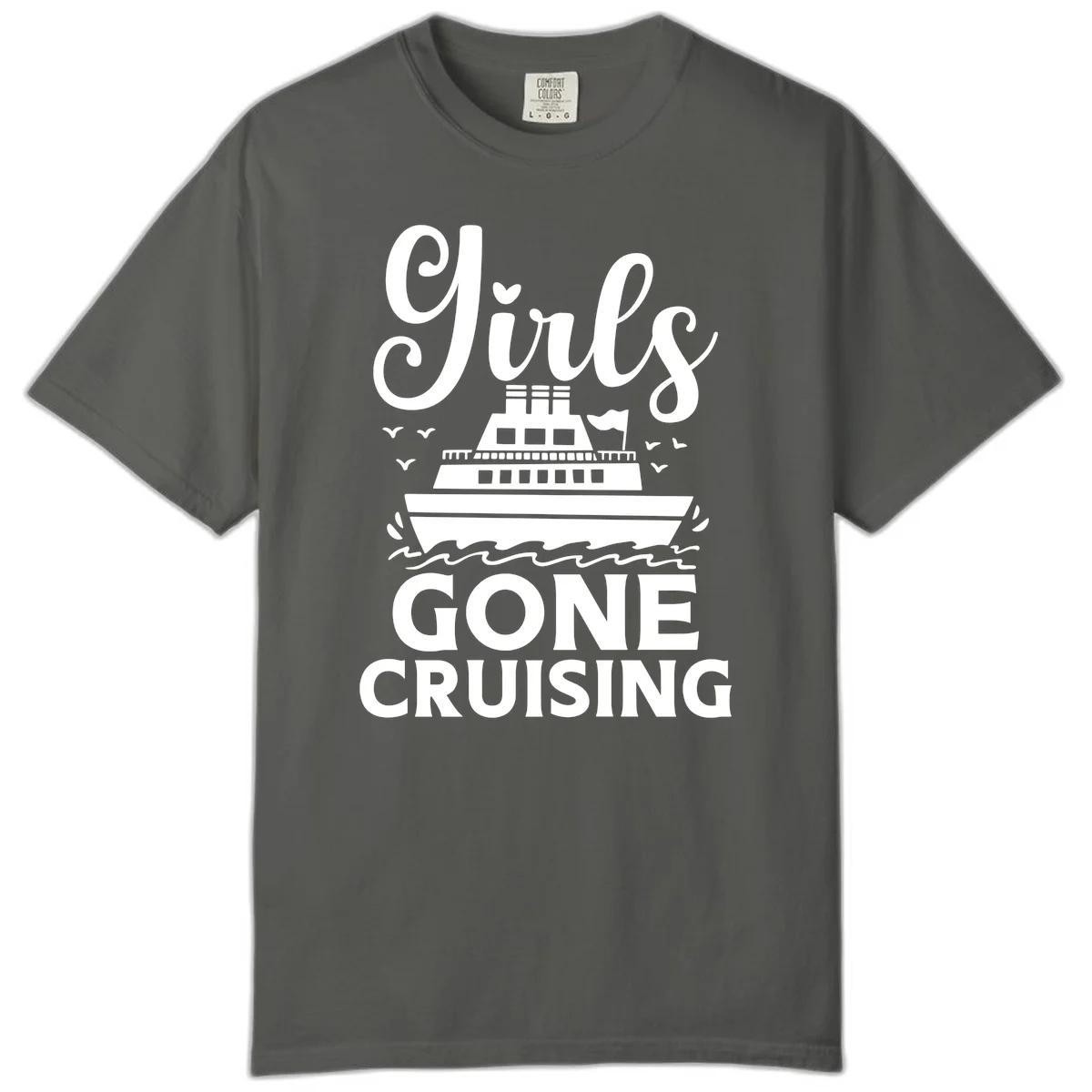 Ship All Gone Cruising Comfort Color Tee in Pepper