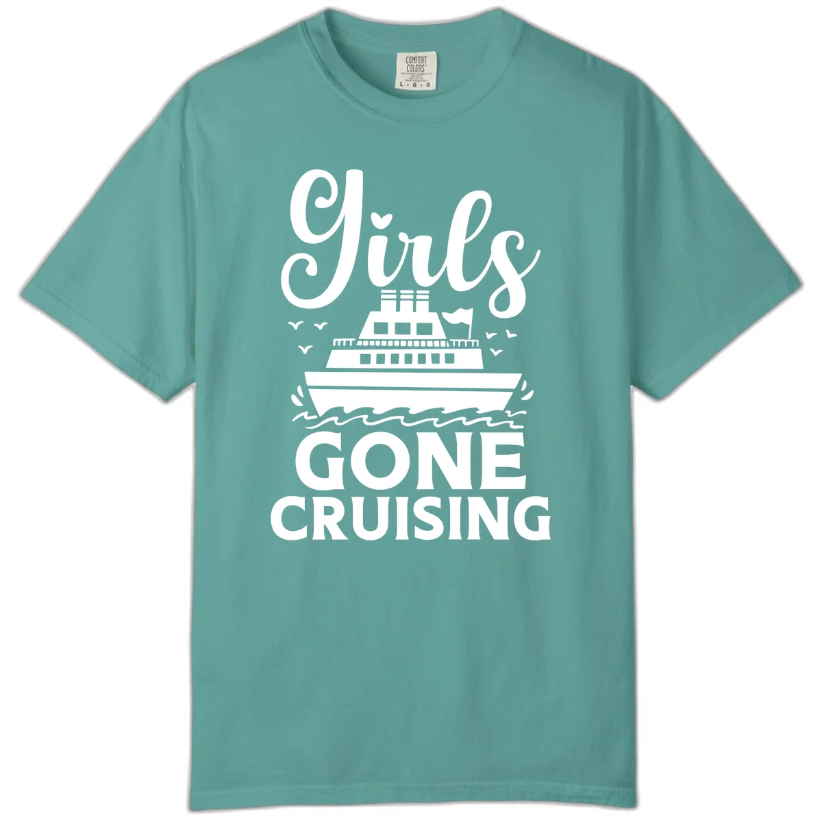 Ship All Gone Cruising Comfort Color Tee in Seafoam
