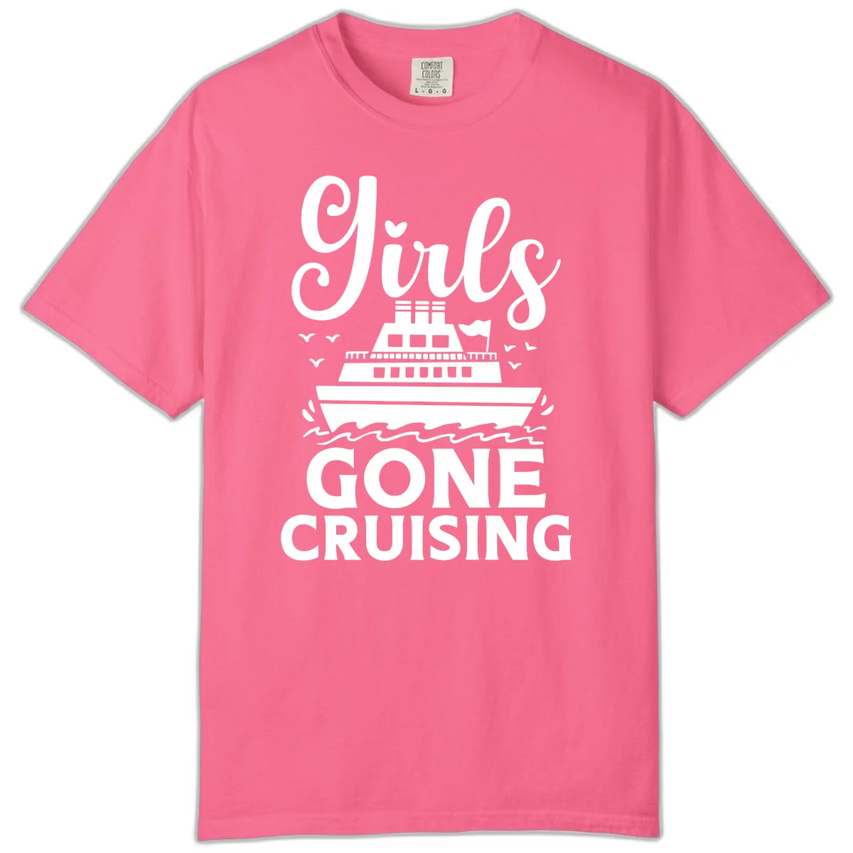 Ship All Gone Cruising Comfort Color Tee in Crunchberry