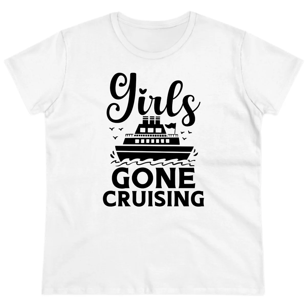 Ship All Gone Cruising Ladies Tee in White