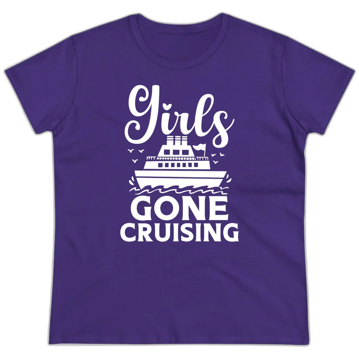 Ship All Gone Cruising Ladies Tee in Purple