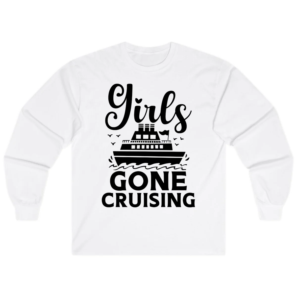 Ship All Gone Cruising Long Sleeve in White