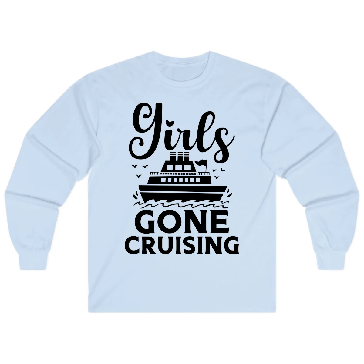 Ship All Gone Cruising Long Sleeve in Light Blue