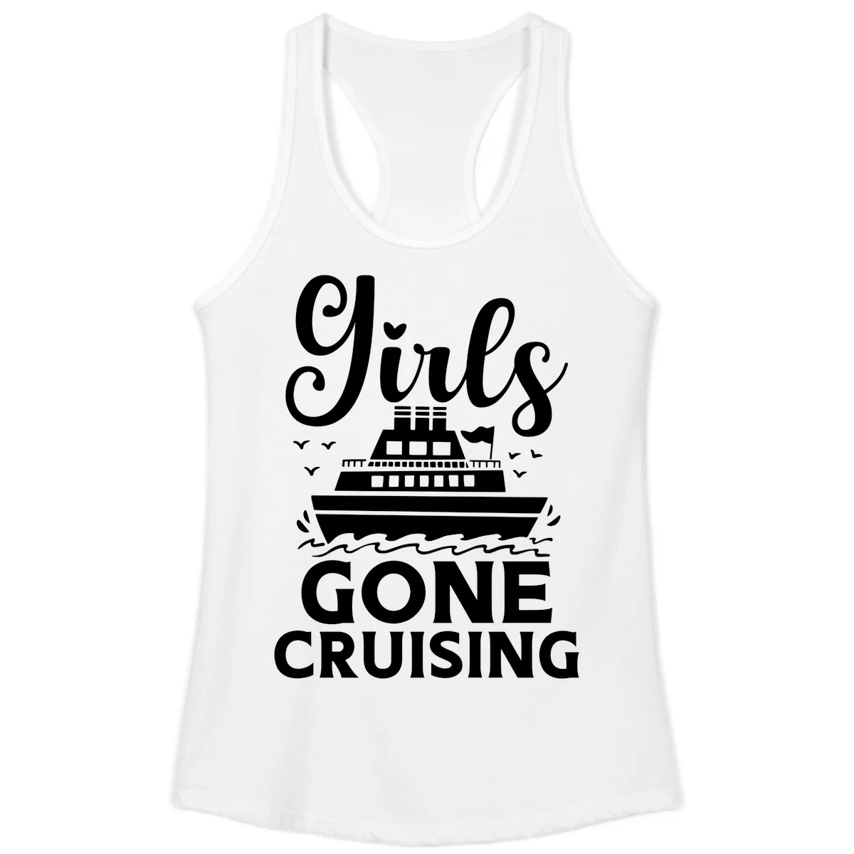 Ship All Gone Cruising Ladies Tank in White