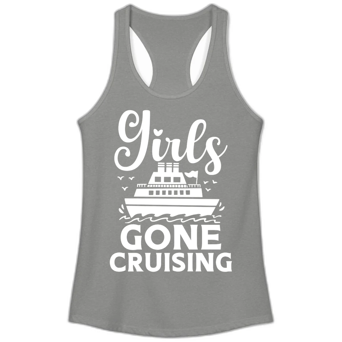 Ship All Gone Cruising Ladies Tank in Heather Grey