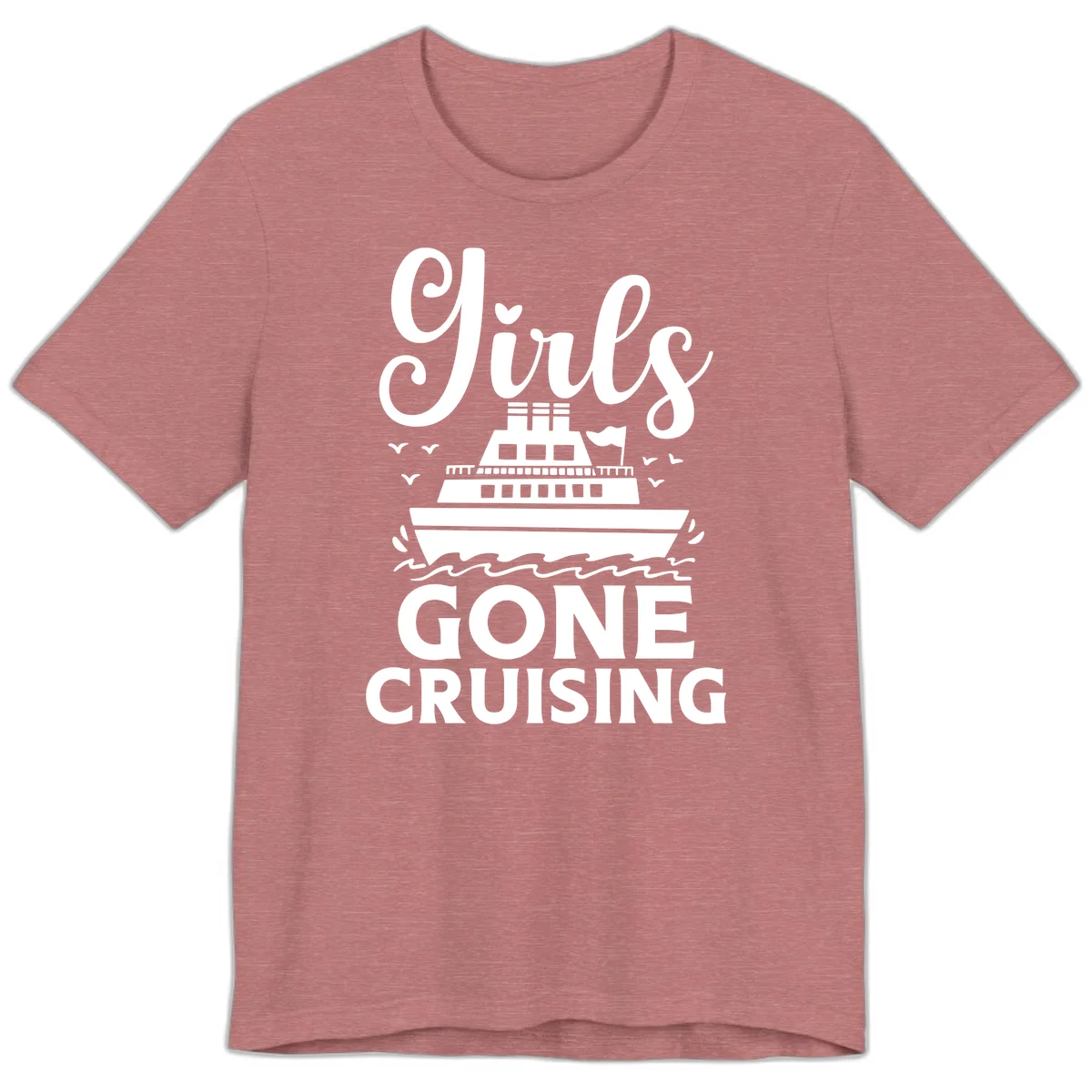 Ship All Gone Cruising Premium T-Shirt in Heather Mauve
