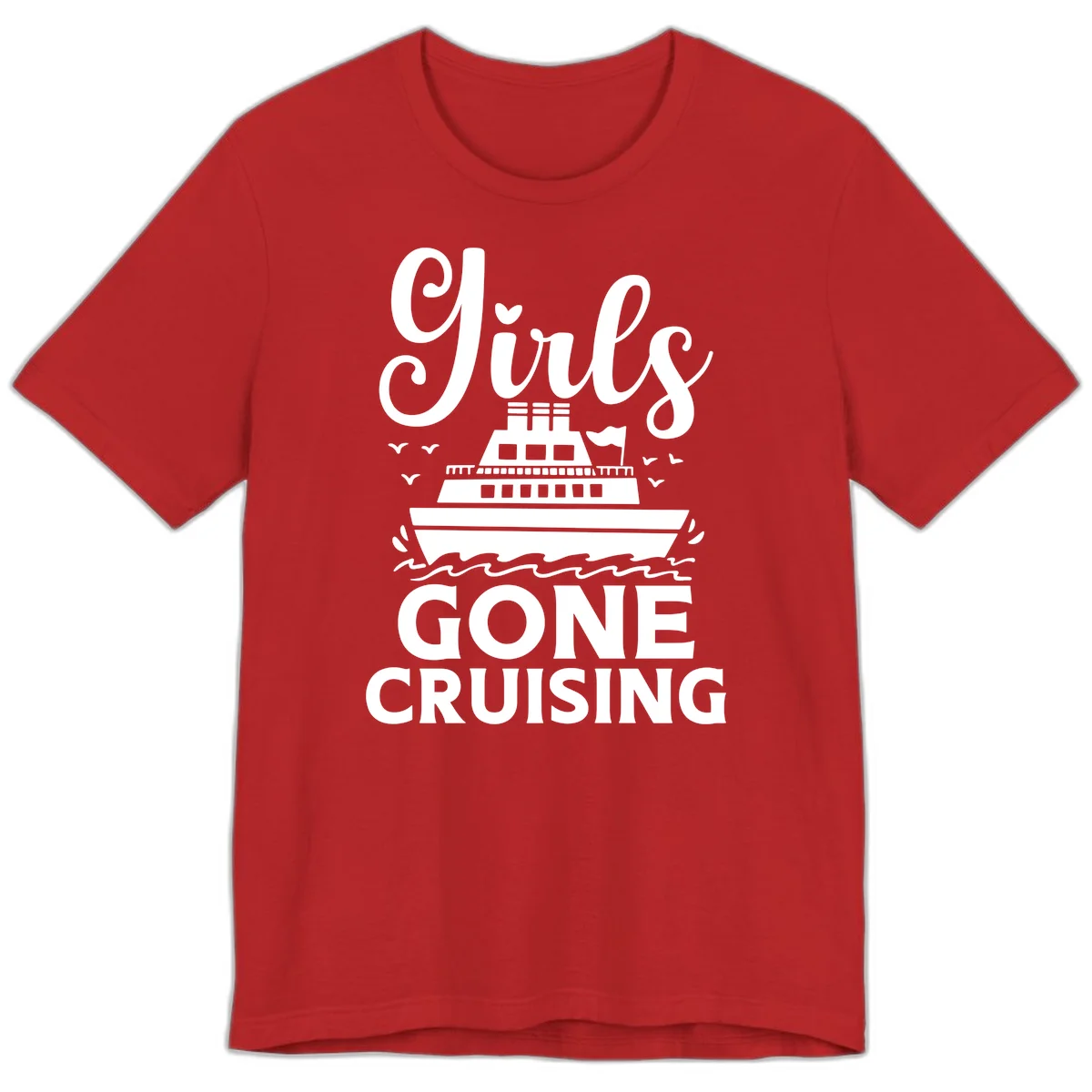 Ship All Gone Cruising Premium T-Shirt in Red