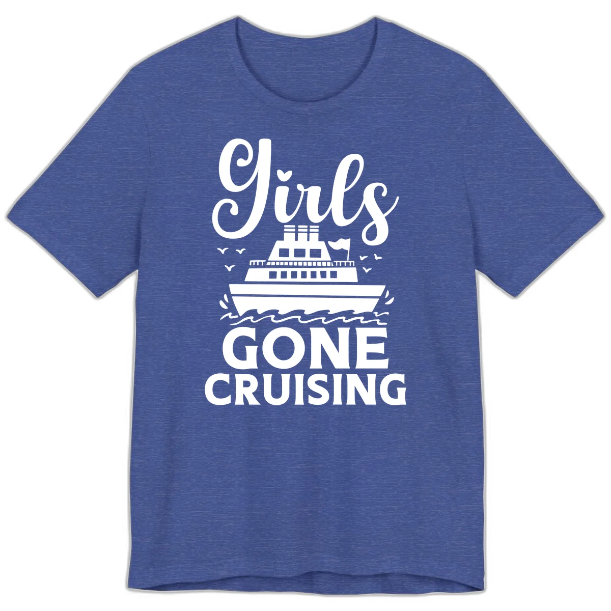Ship All Gone Cruising Premium T-Shirt in Heather True Royal