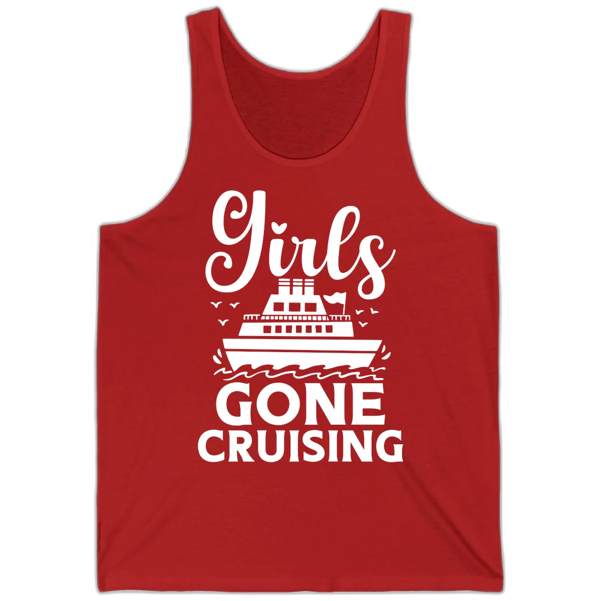 Ship All Gone Cruising Tank in Red