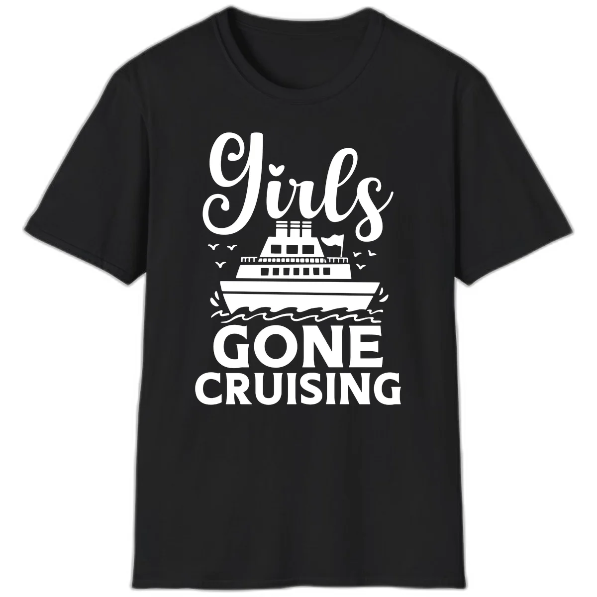 Ship All Gone Cruising T-Shirt in Black