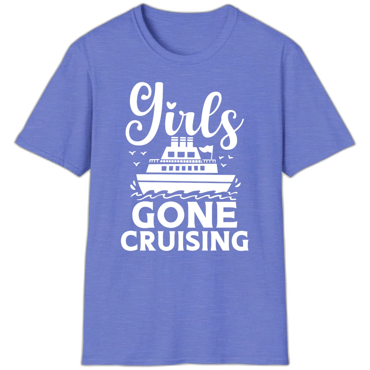 Ship All Gone Cruising T-Shirt in Heather Royal