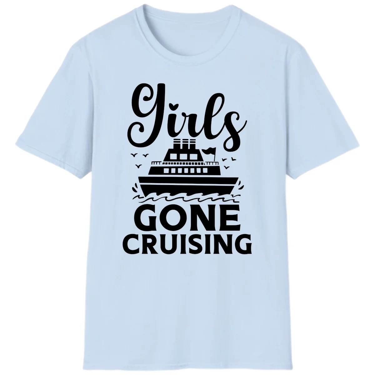 Ship All Gone Cruising T-Shirt in Light Blue