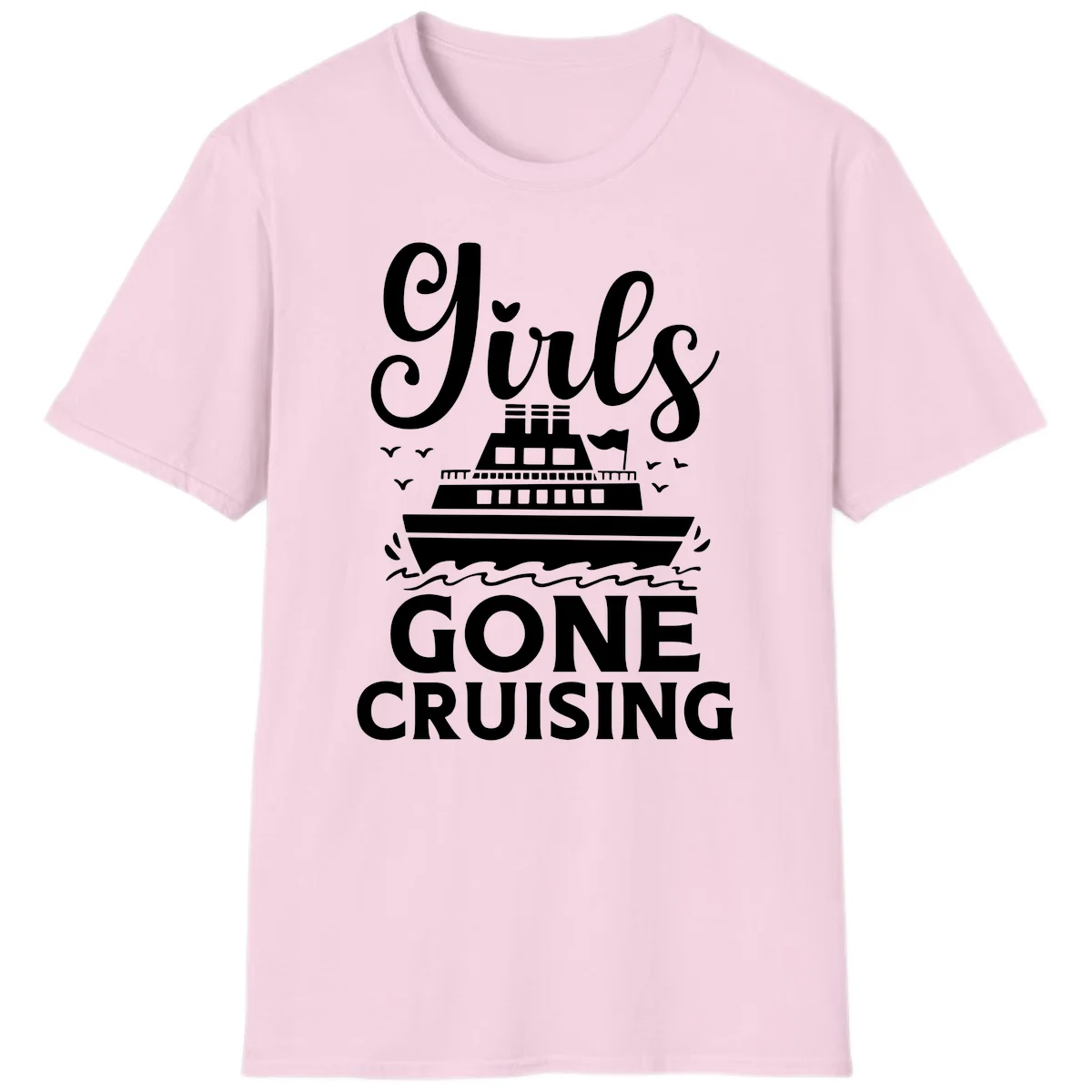 Ship All Gone Cruising T-Shirt in Light Pink