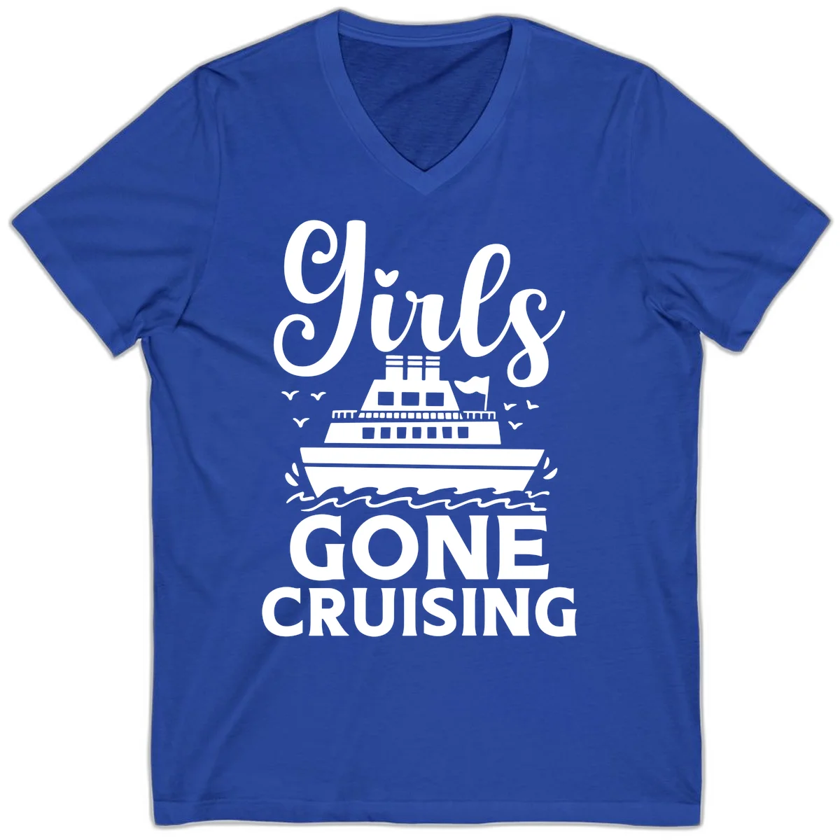 Ship All Gone Cruising V-Neck in True Royal