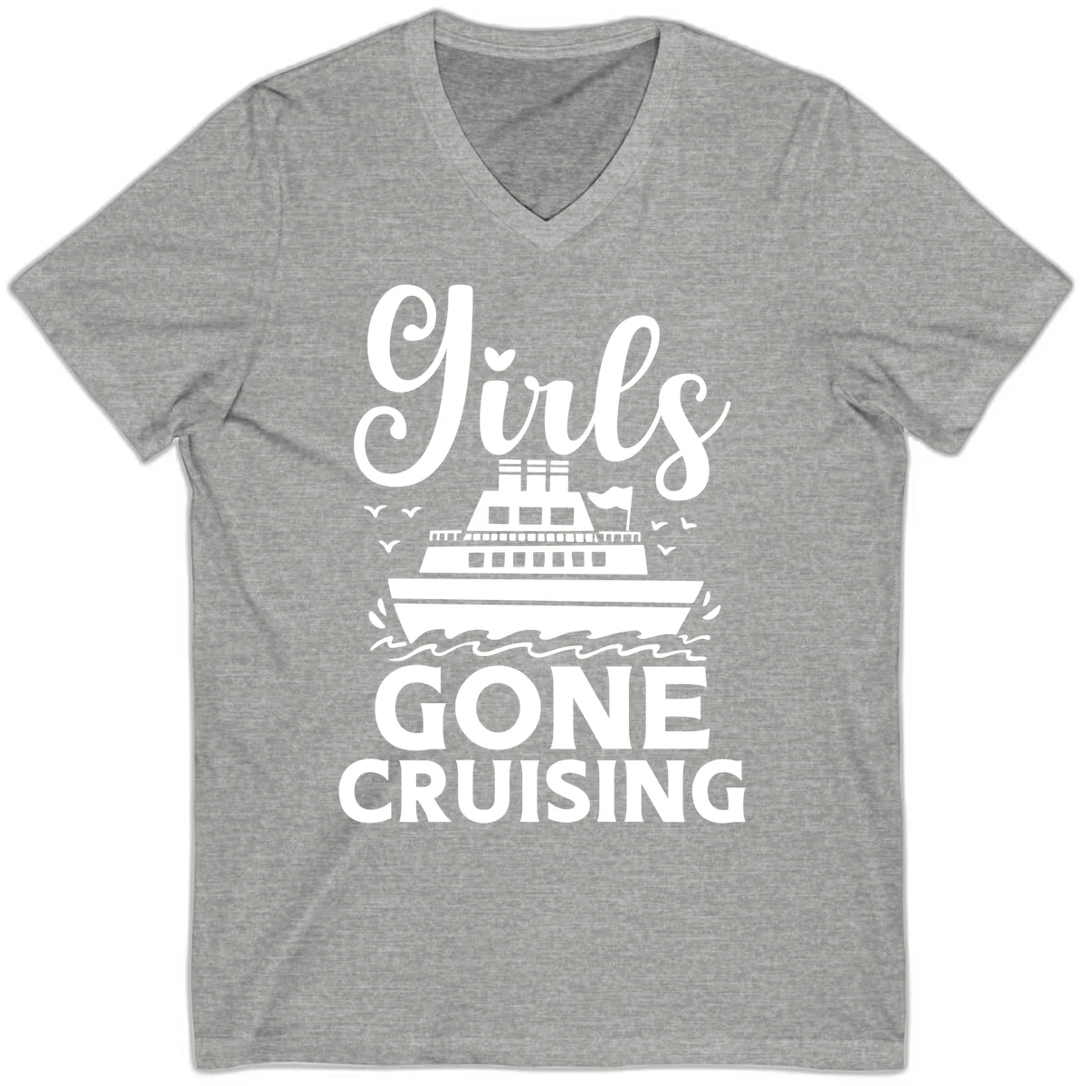 Ship All Gone Cruising V-Neck in Athletic Heather