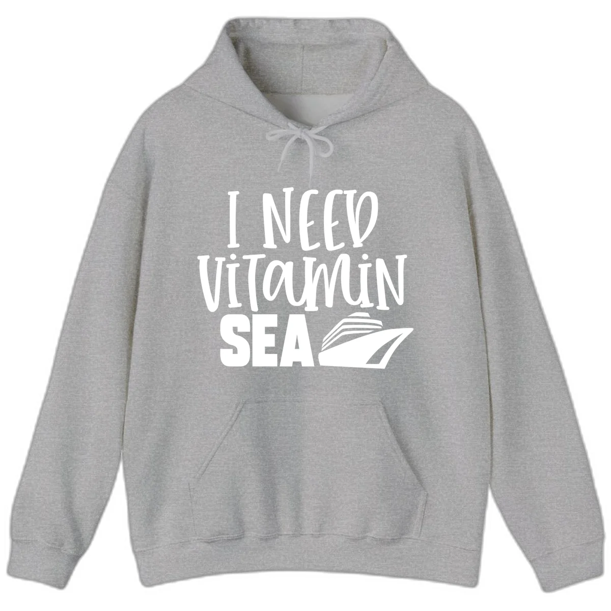 I Need Vitamin Sea Hoodie in Sport Grey