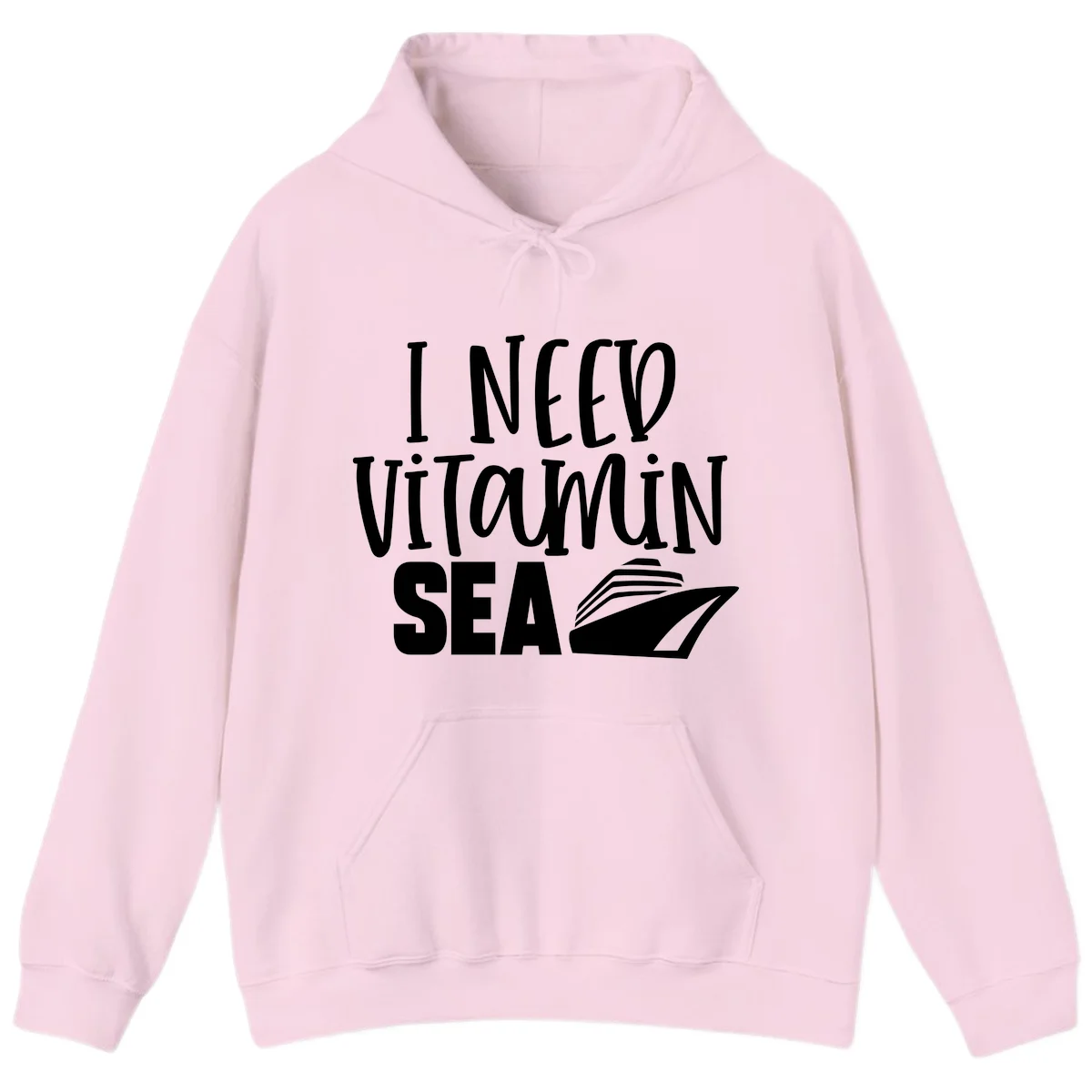I Need Vitamin Sea Hoodie in Light Pink