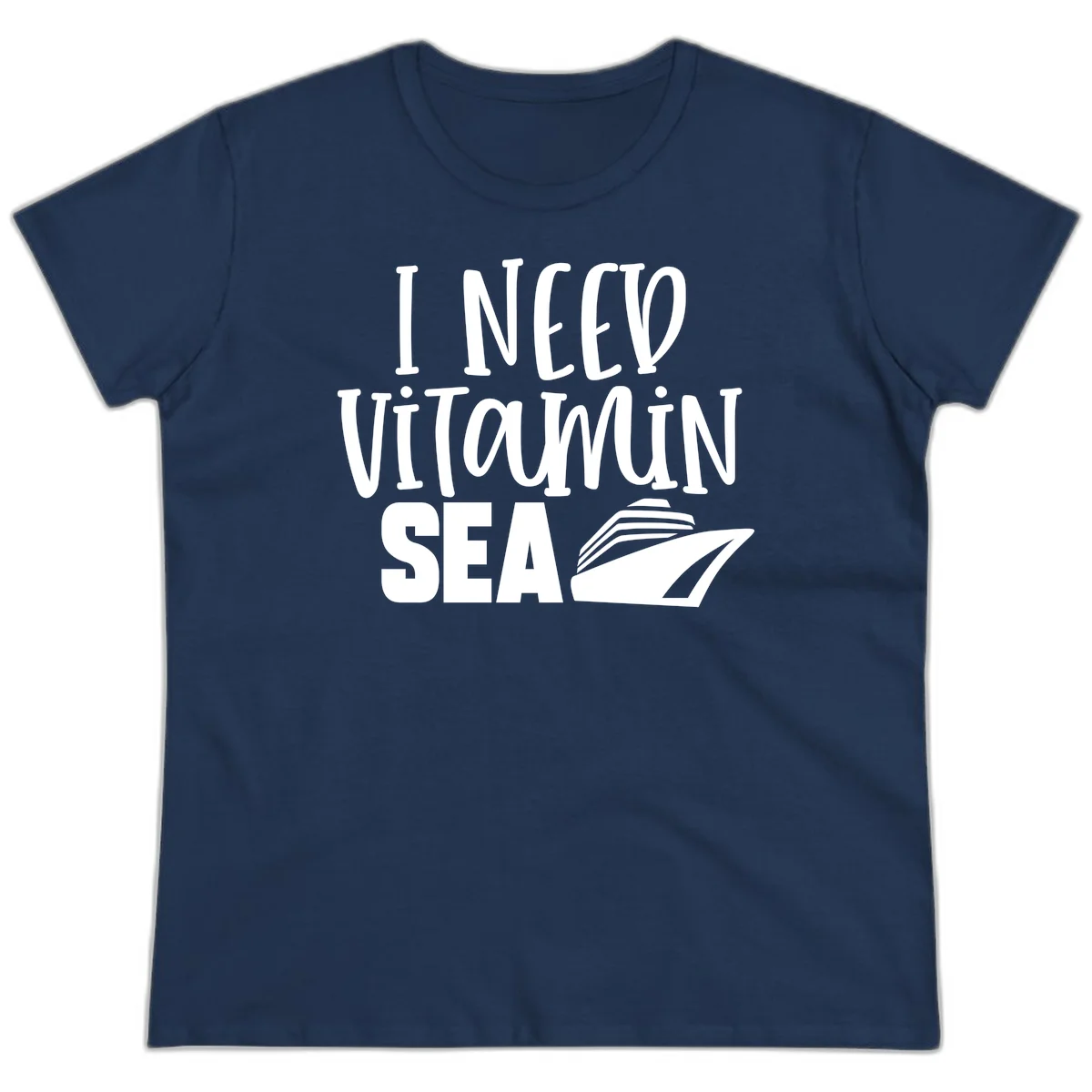 I Need Vitamin Sea Ladies Tee in Navy