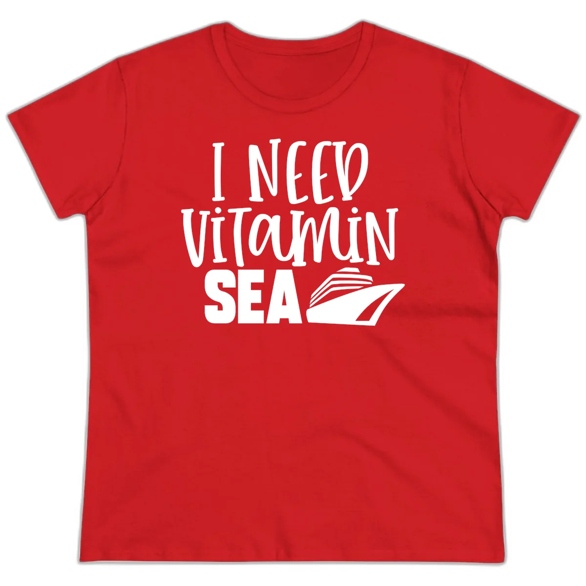 I Need Vitamin Sea Ladies Tee in Red
