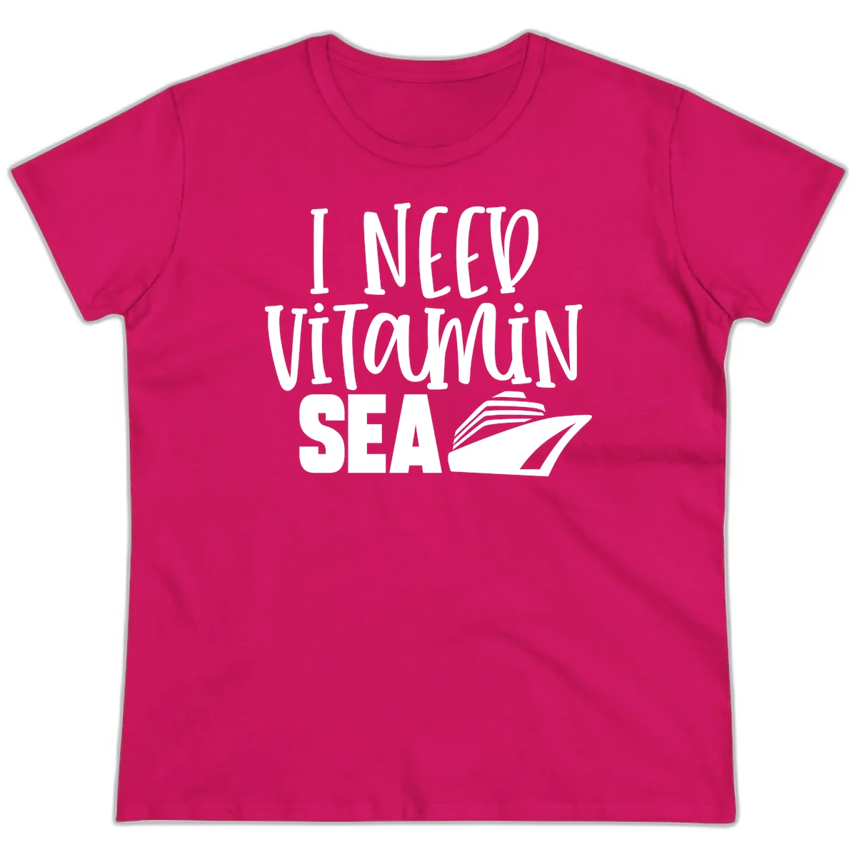 I Need Vitamin Sea Ladies Tee in Heliconia