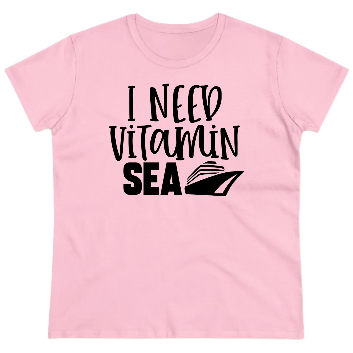 I Need Vitamin Sea Ladies Tee in Light Pink